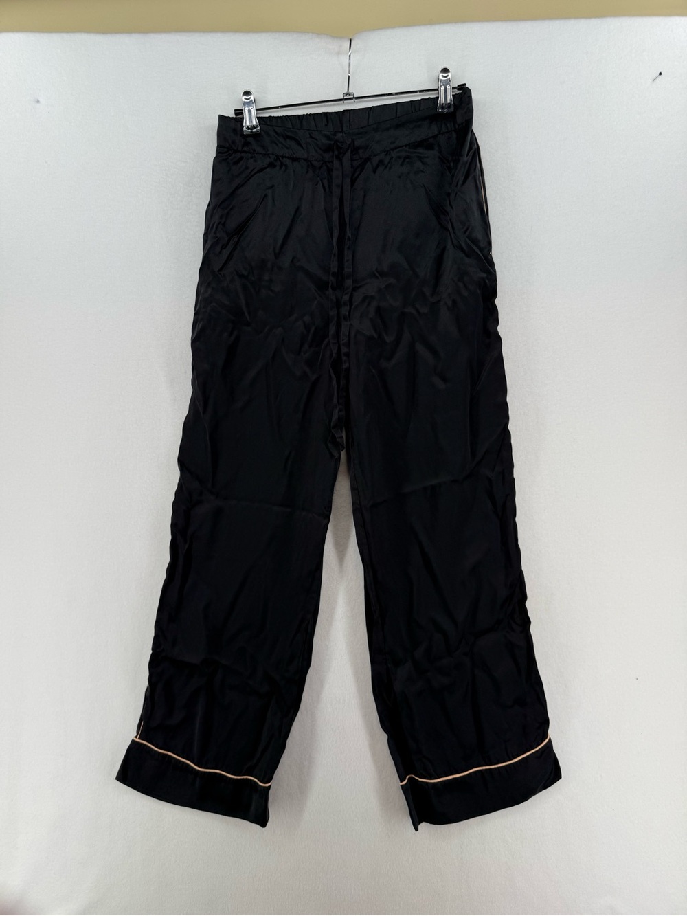 Lingua Franca Women’s pure silk Pajama Pants with Contrast Piping